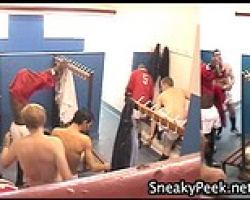 Hidden camera on changing room of soccer players