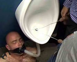 Ruthless gays makes this man a human urinal Ruthless gays makes this man a human urinal